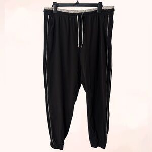 Athleta Brooklyn Jogger Pants | Black w/ White Trim | Size 16